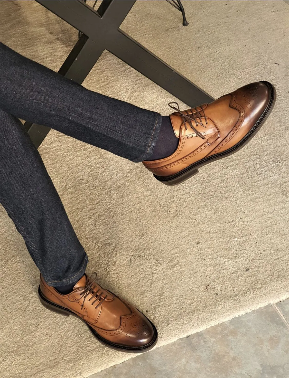 Forenzax  Tan Wingtip Oxfords