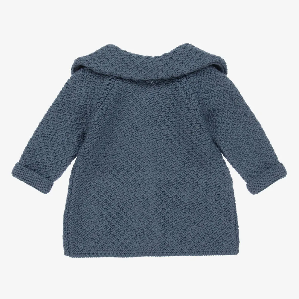 Girls Blue Knitted Coat