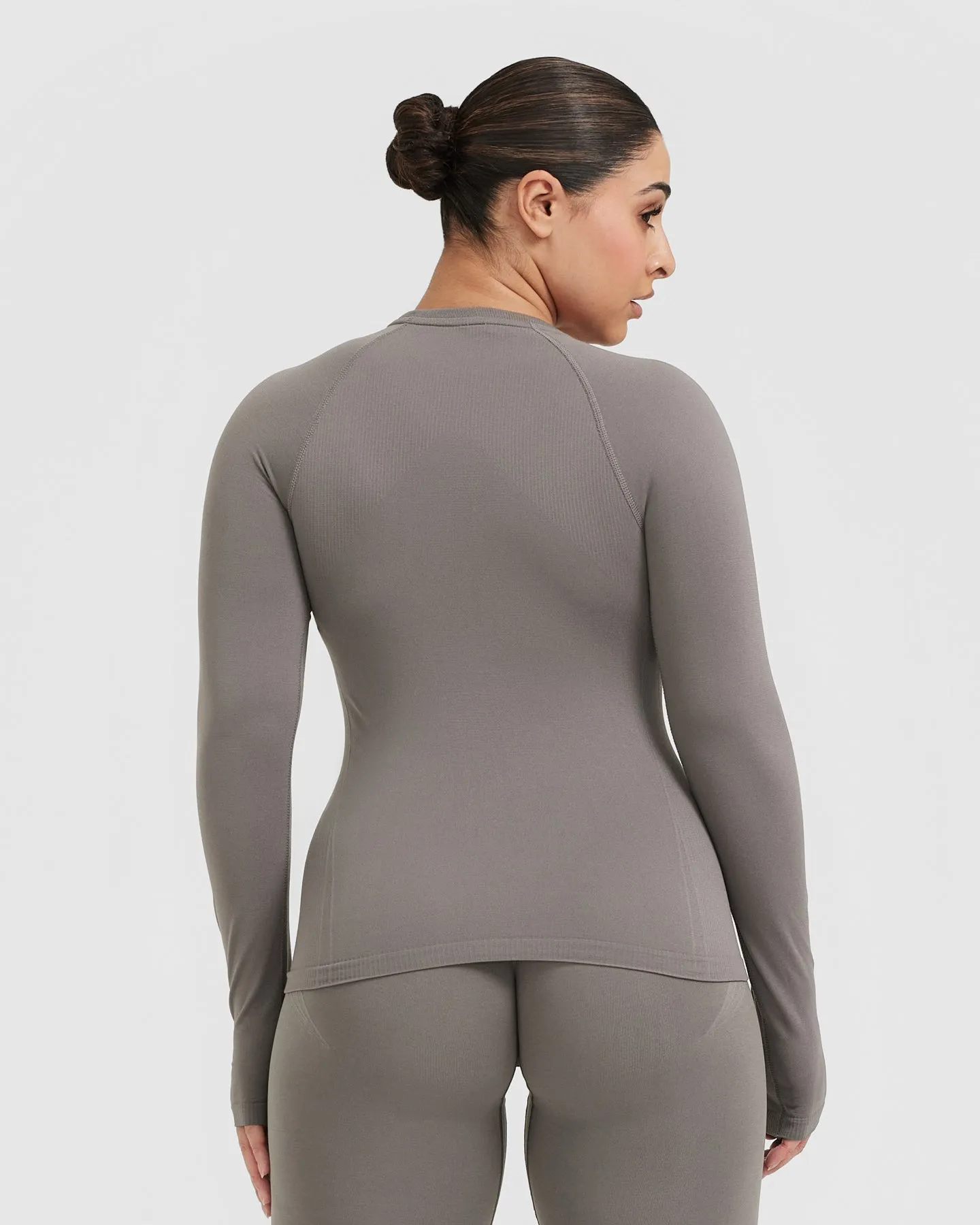 Go To Seamless Fitted Long Sleeve Top | Ash Grey