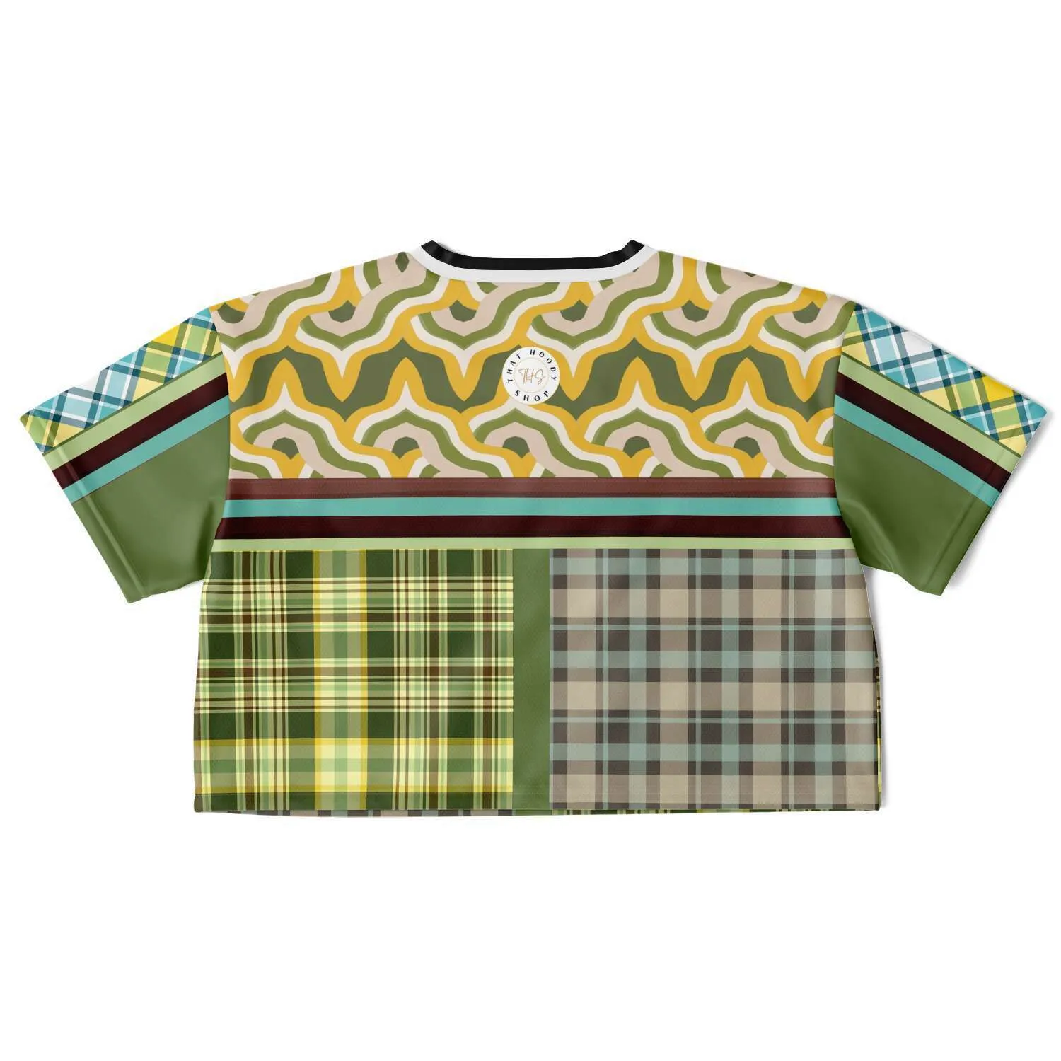 Green Caravan Plaid Crop Jersey