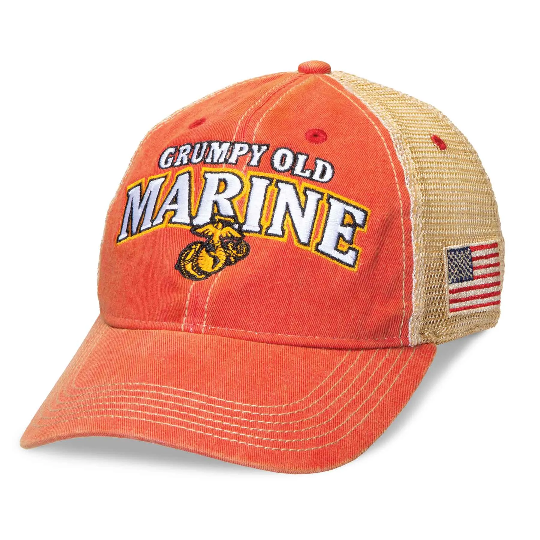 Grumpy Old Marine Hat – Red & Gold