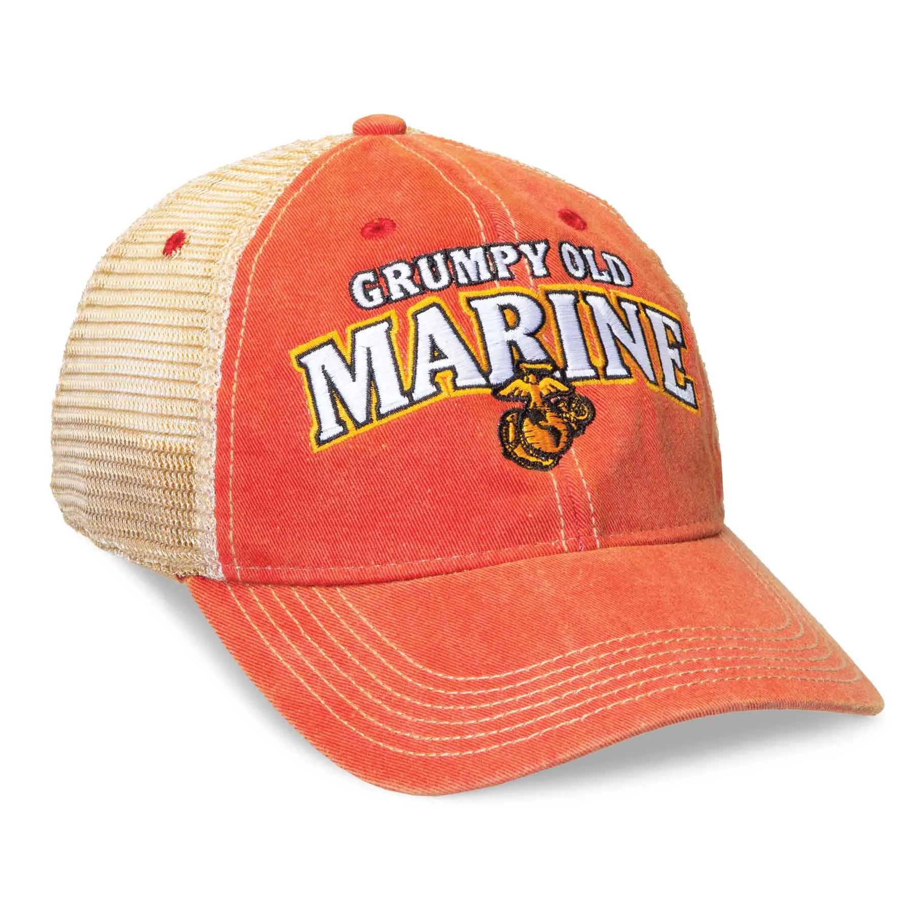 Grumpy Old Marine Hat – Red & Gold