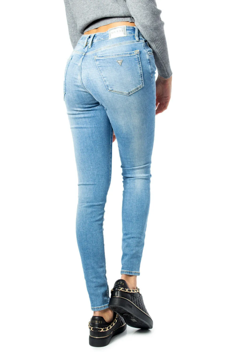 Guess Annette Skinny High Jeans, Mid Rise W01A99D38R4 Bleach Wash