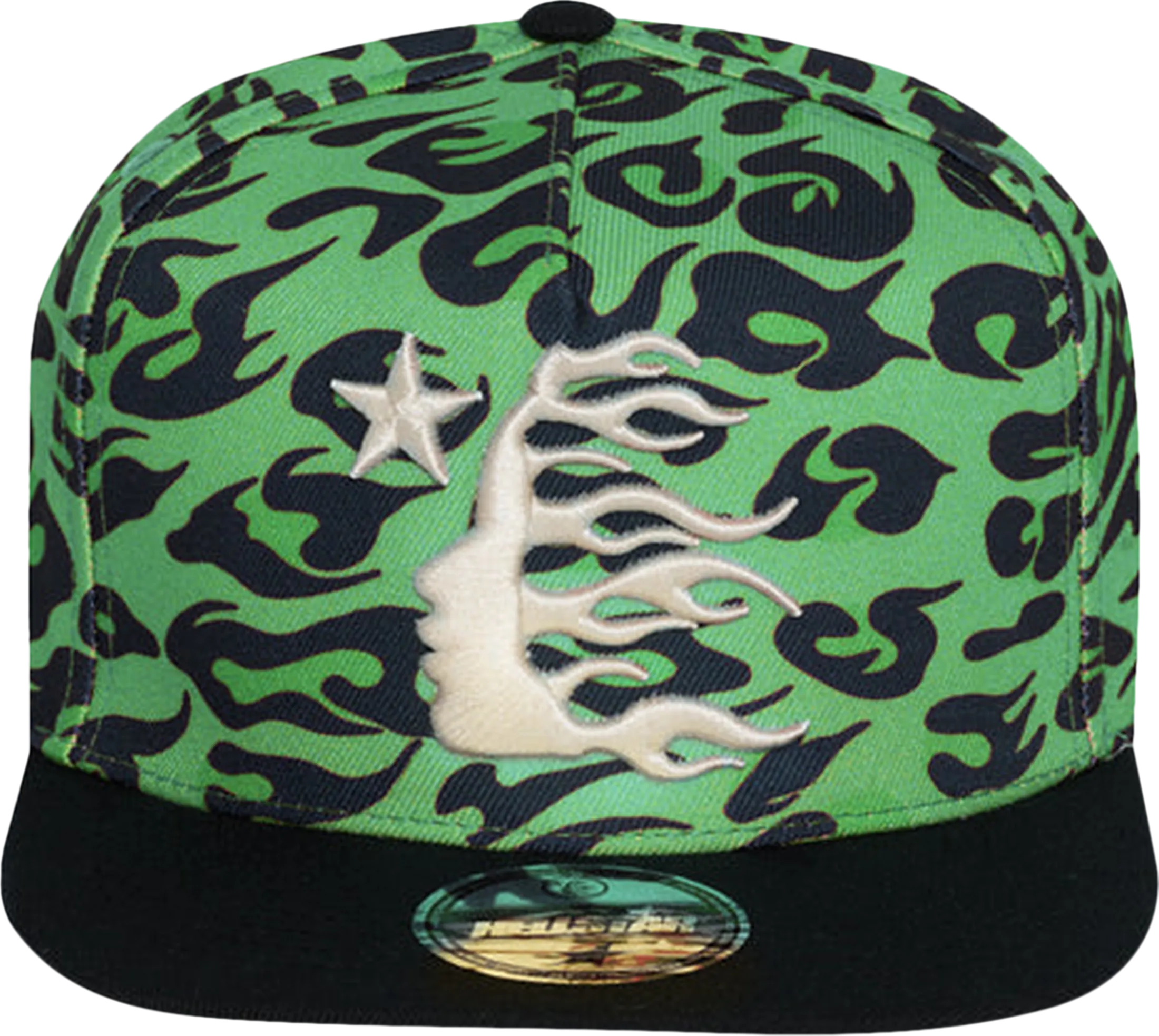 Hellstar Cheetah Print Snapback Hat Green