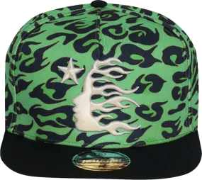 Hellstar Cheetah Print Snapback Hat Green