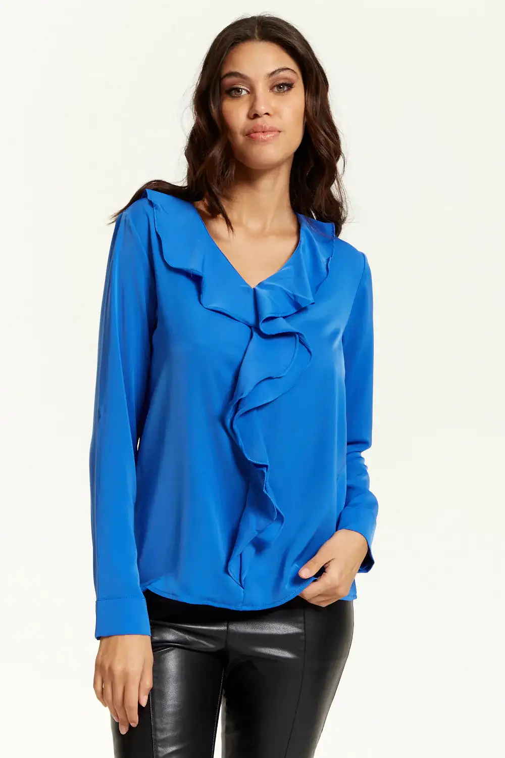 Hoxton Gal Oversized Top With Frilled Front