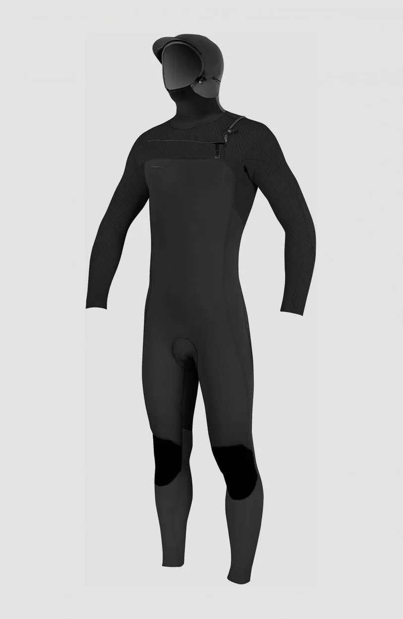 Hyperfreak 5/4 Chest Zip Full Wetsuit w/Hood Youth | BLACK/BLACK