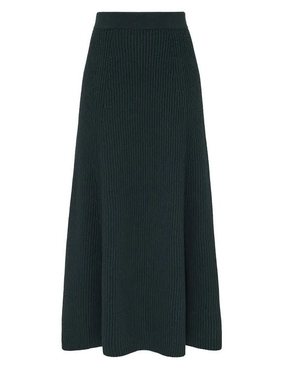 Illustration Paneled Rib Skirt