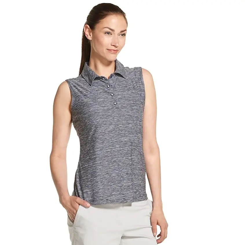 Izod Golf Ladies Sleeveless Heather Polo