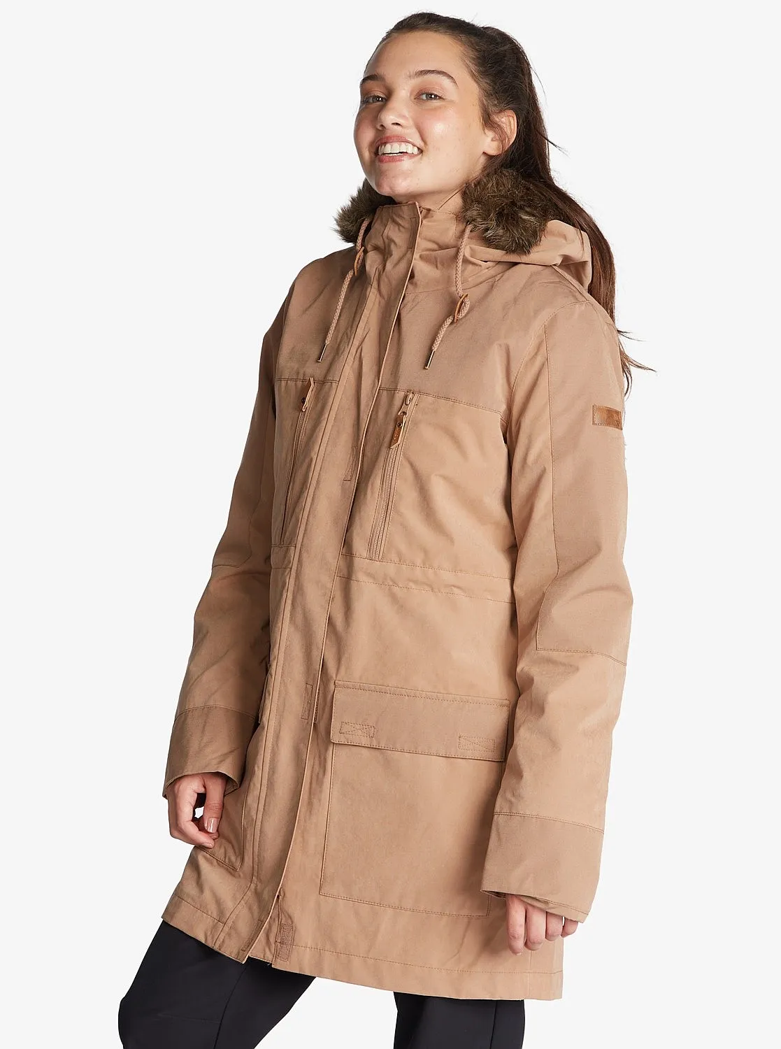 jacket Roxy Amy 3 In 1 - CMA0/Woodsmoke - women´s