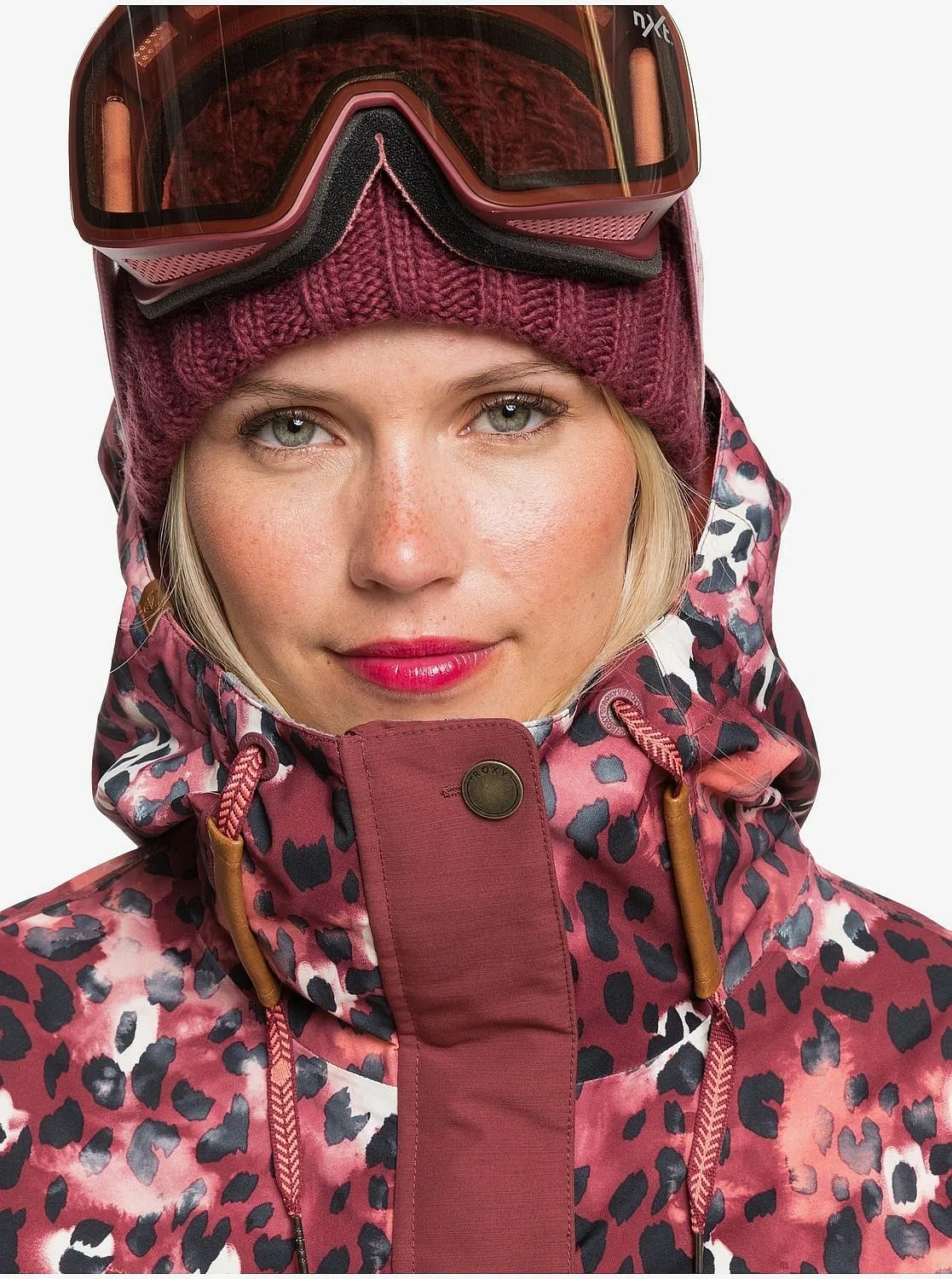 jacket Roxy Andie - RRE1/Oxblood Red Leopold - women´s