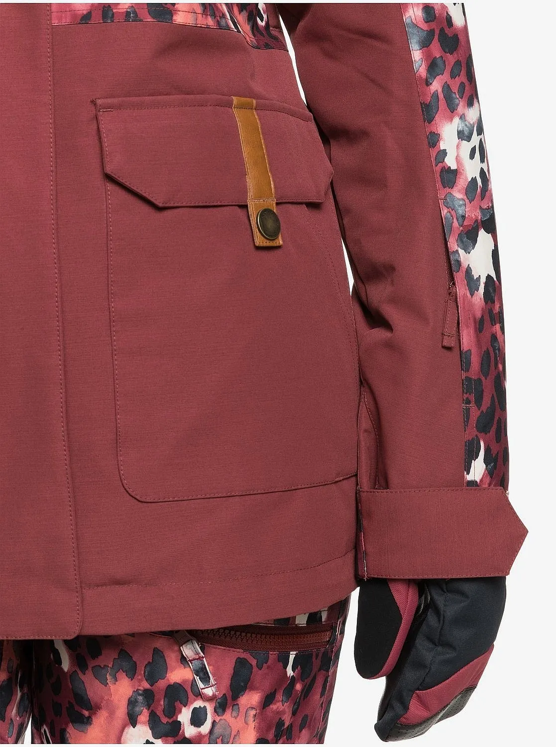 jacket Roxy Andie - RRE1/Oxblood Red Leopold - women´s