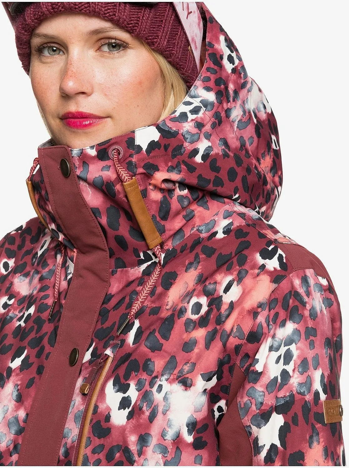 jacket Roxy Andie - RRE1/Oxblood Red Leopold - women´s