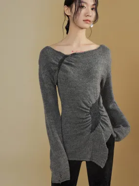 Jacquard Boat Neck Sweater