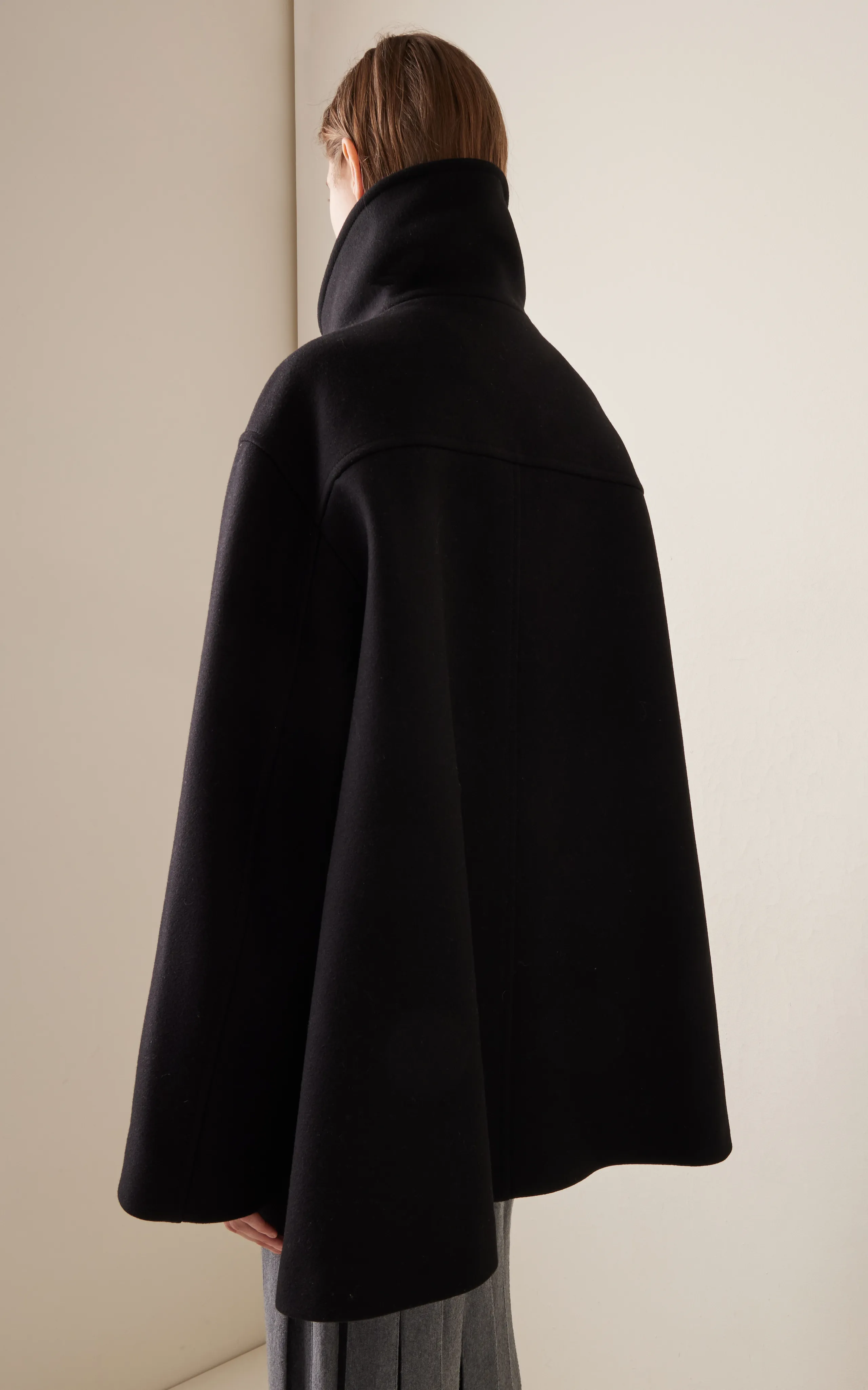 Khaite Melbo Leather-Trimmed Wool Coat