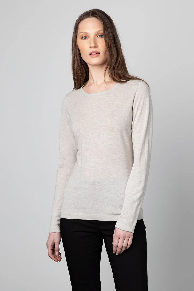 KINROSS CASHMERE - SILK AND CASHMERE CREW NECK SWEATER