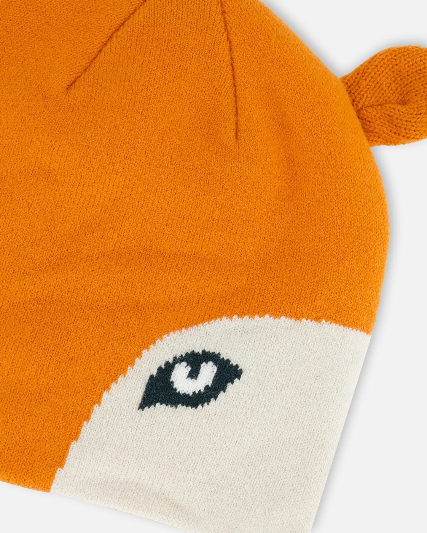 Knit Hat Orange Fox Face