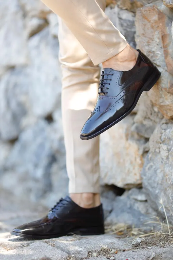 Lawson Black Wing Tip Oxfords