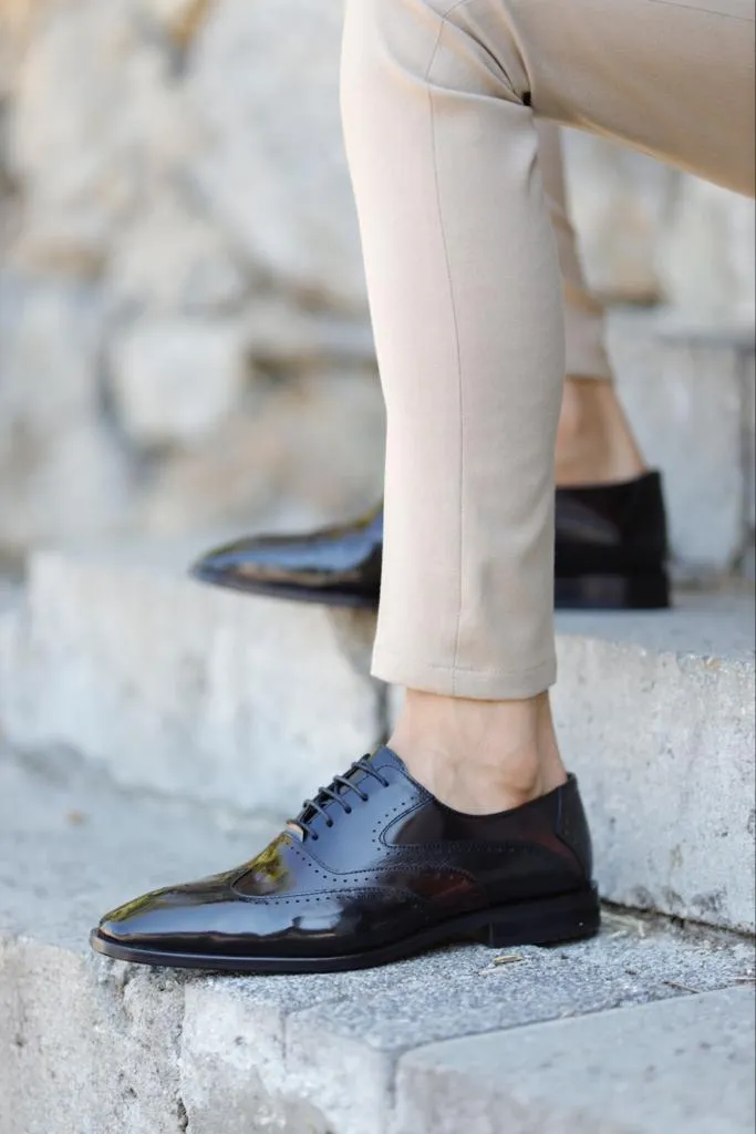 Lawson Black Wing Tip Oxfords