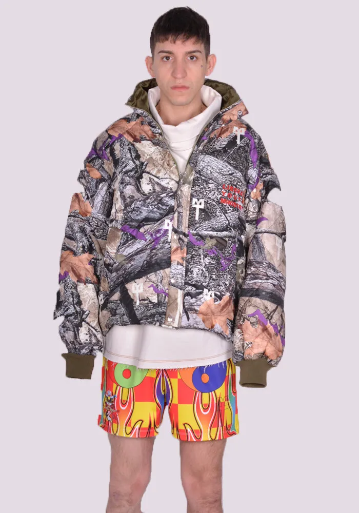 LIBERAL YOUTH MINISTRY LYM05J001 PRINTED PADDED JACKET MULTI/KAHKI