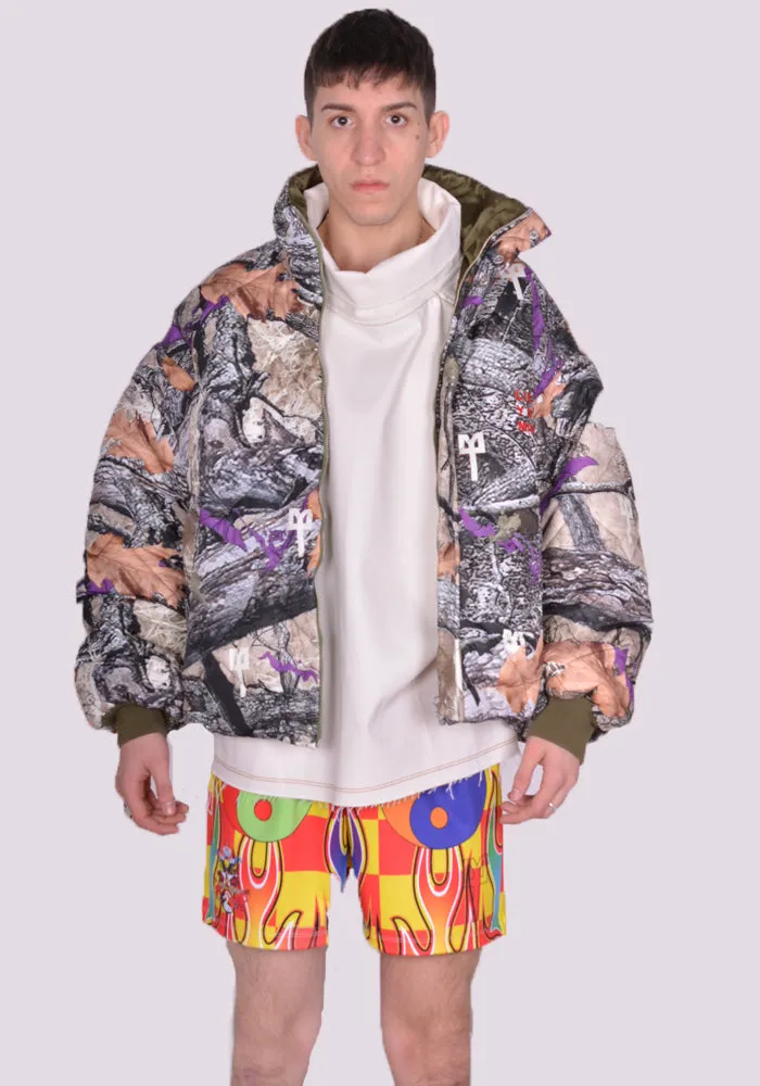 LIBERAL YOUTH MINISTRY LYM05J001 PRINTED PADDED JACKET MULTI/KAHKI