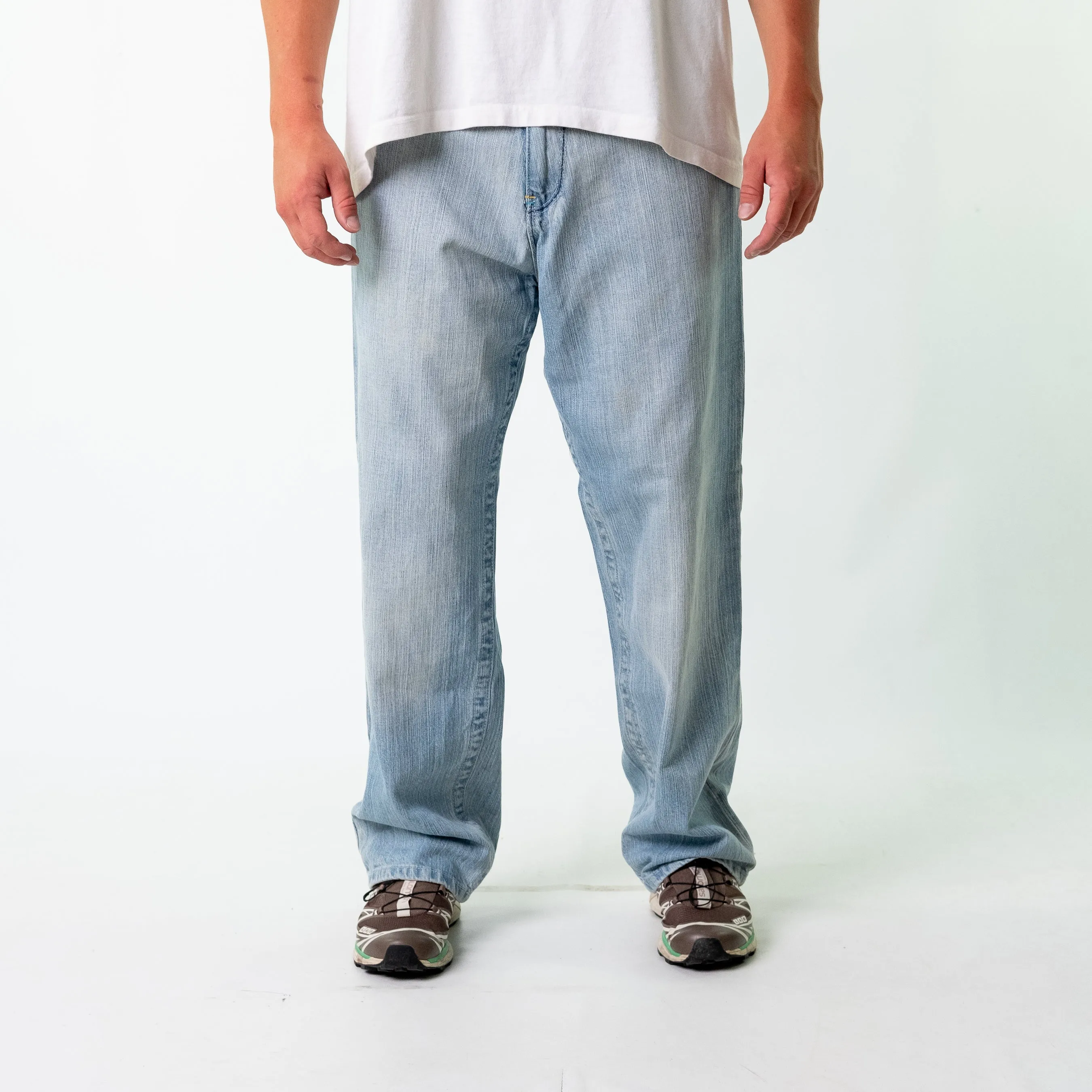 Light Blue 90s  Royal Blue Denim Carpenter Jeans Baggy Pants (34x32)