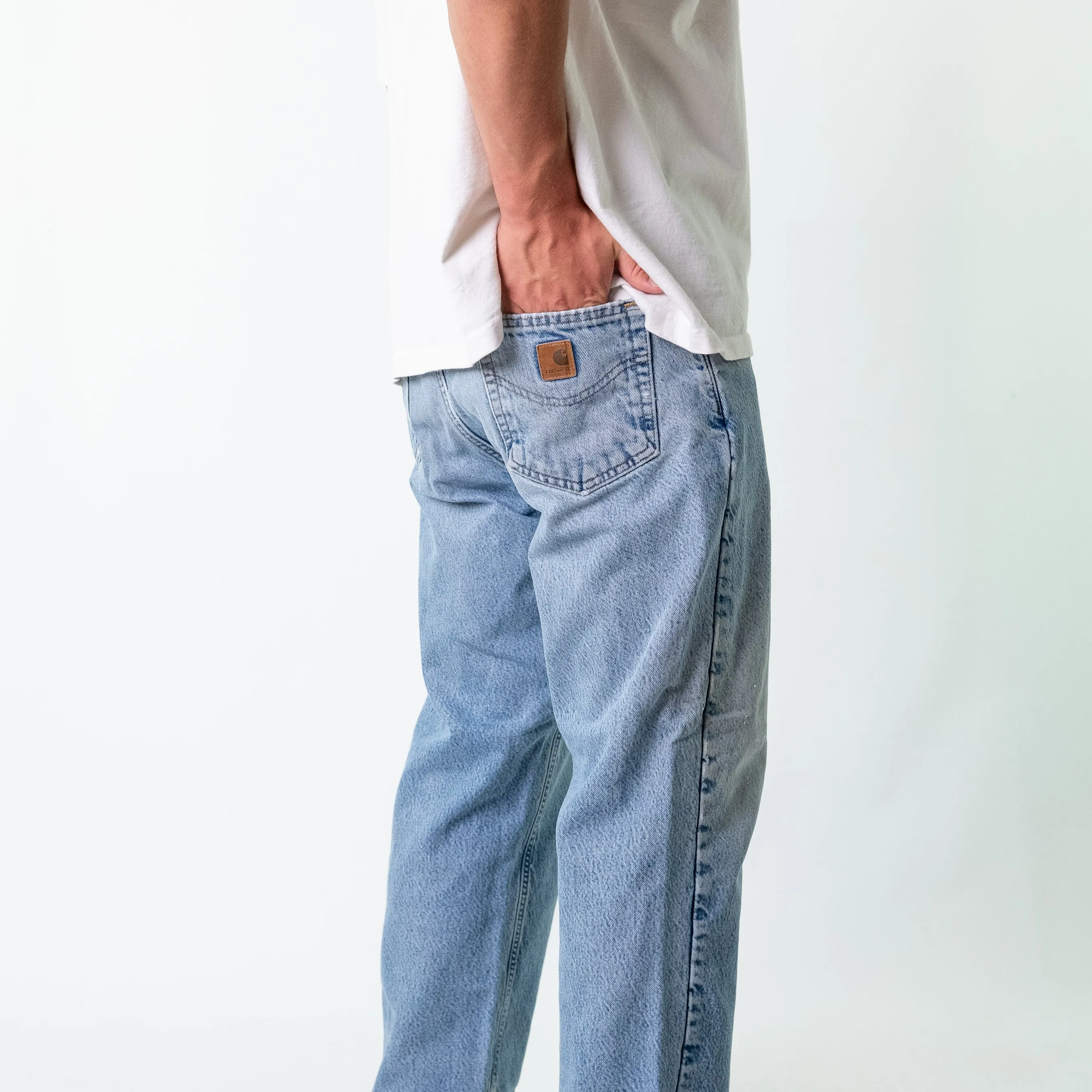 Light Blue y2ks Carhartt Denim Jeans Baggy Pants (34x30)