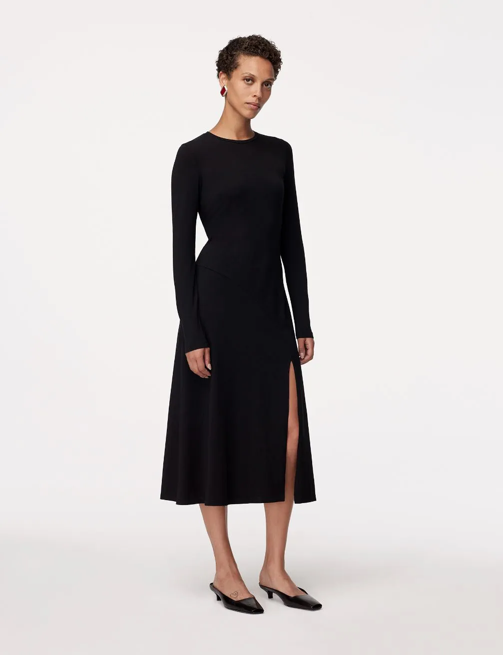 Long Sleeve Crewneck Tee Dress