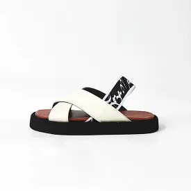 Loza Maleombho 1-inch platform leather cross front with back strap URI sandals