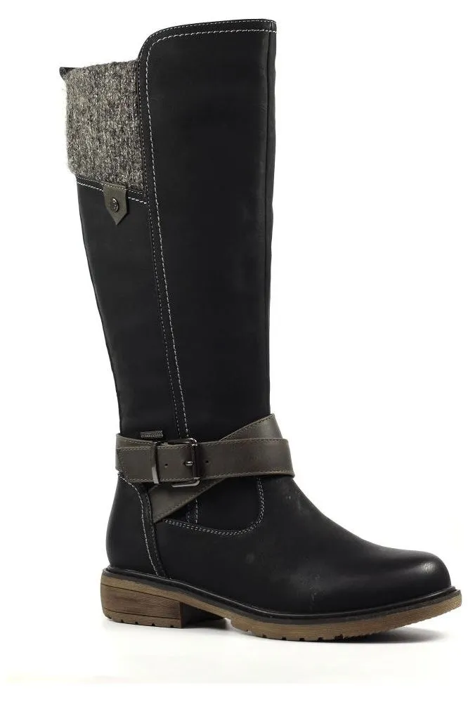 Lunar Vanna Black Waterproof Long Boot GLB144