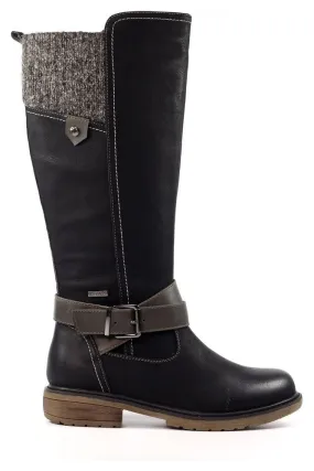 Lunar Vanna Black Waterproof Long Boot GLB144