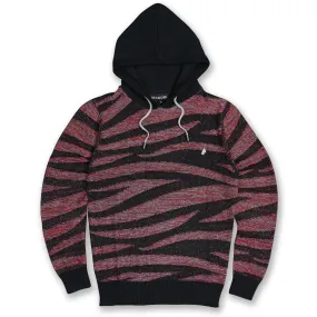 M5050 Tiger Knit Hoody Sweater - Black