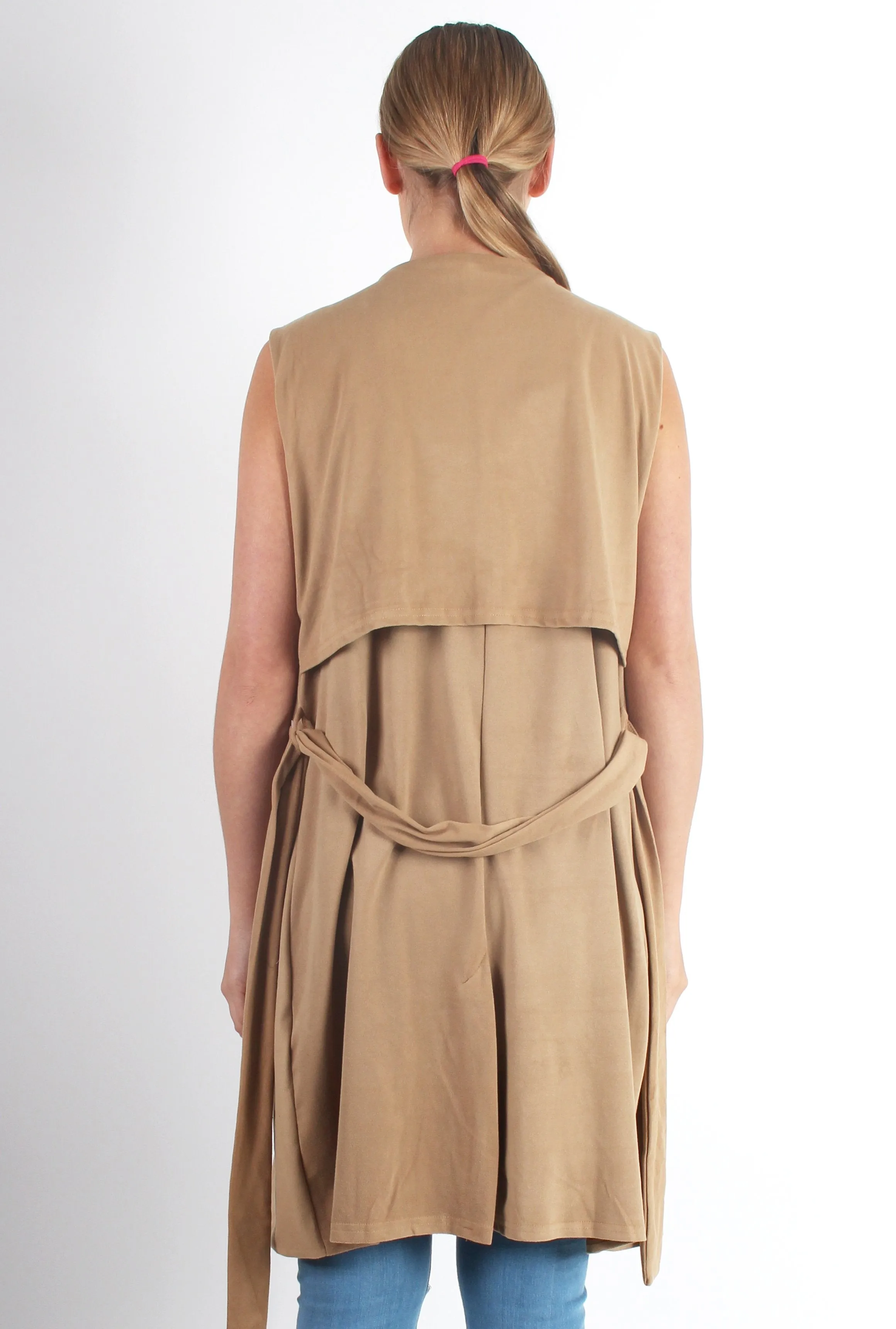 Maggie Camel Sleeveless Coat