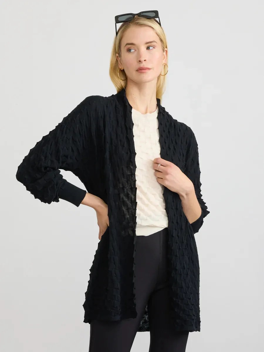 Margaret O'Leary 3D OPEN COAT Cardigan in Black 