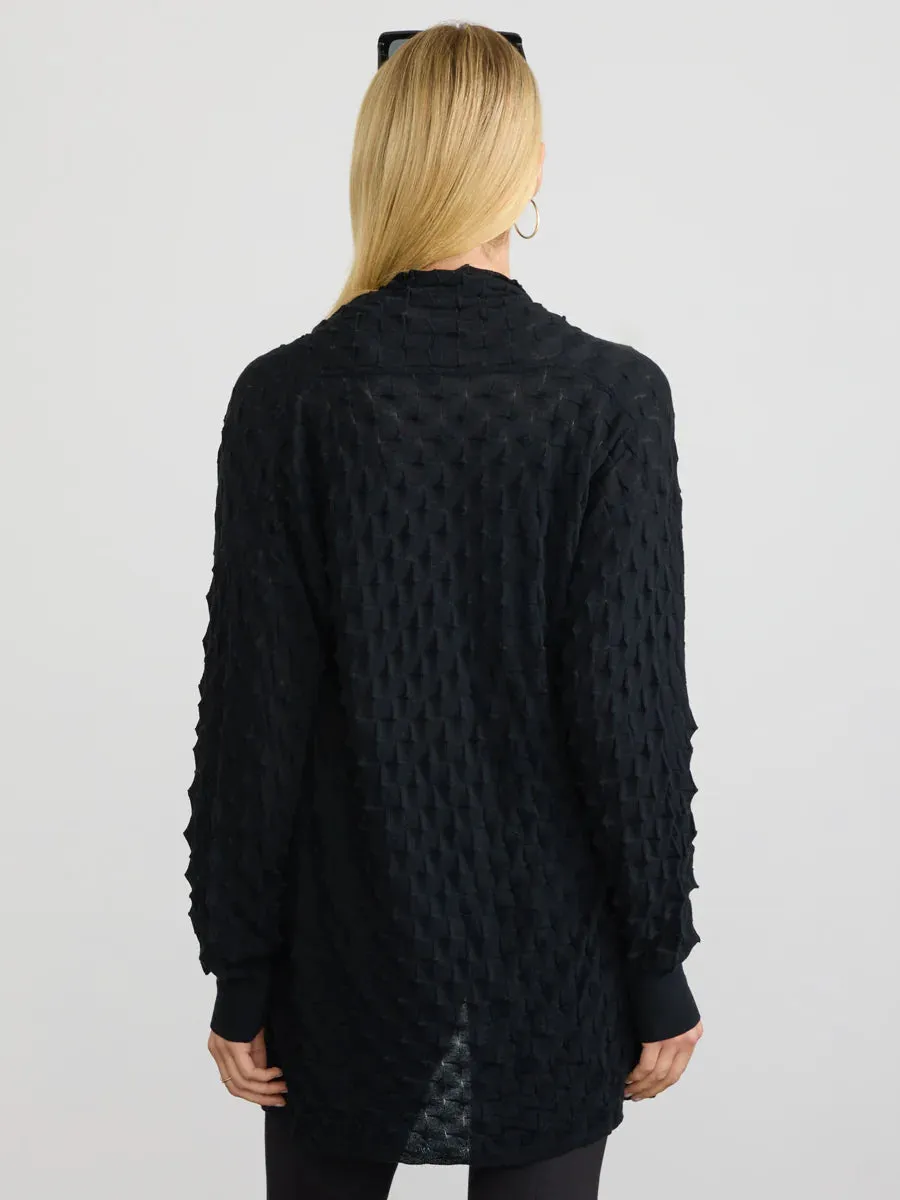 Margaret O'Leary 3D OPEN COAT Cardigan in Black 