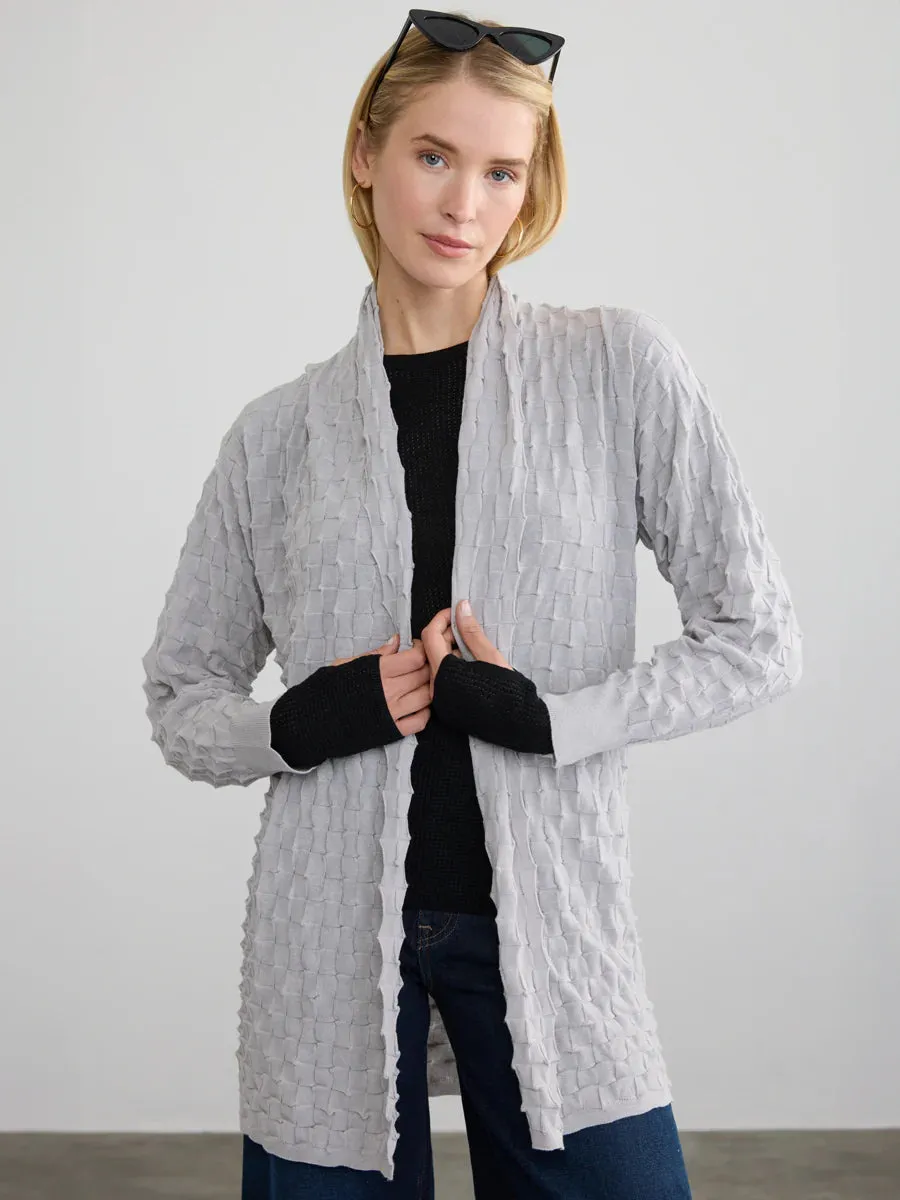 Margaret O'Leary 3D OPEN COAT Cardigan in Grey 