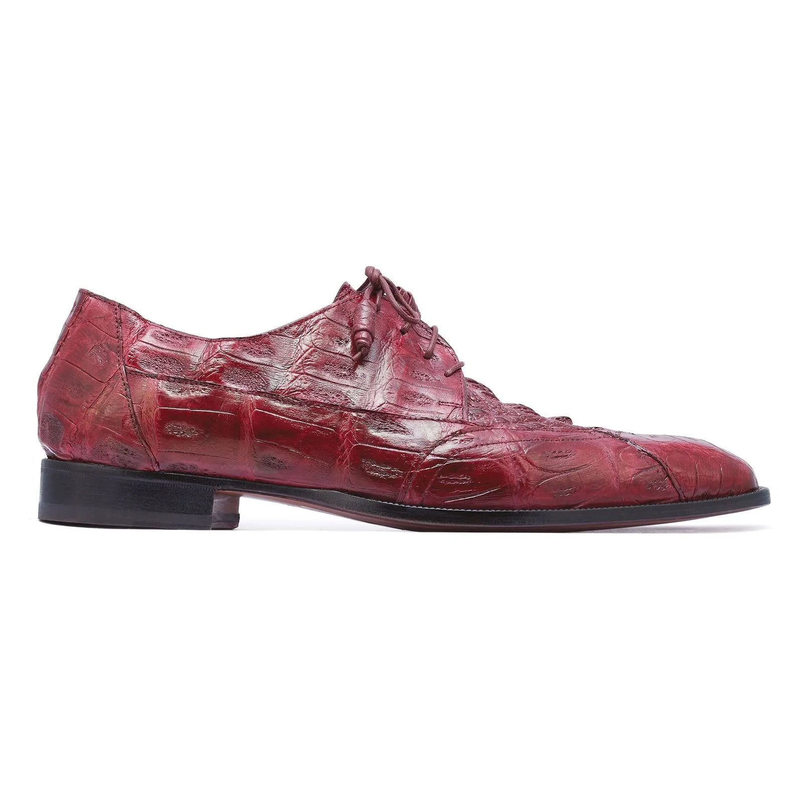 Mauri Casino M777 Men's Shoes Burgundy Crocodile / Hornback Oxfords (MAS5265)