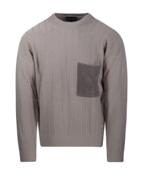 MEN EMPORIO ARMANI BEIGE VIRGIN WOOL SWEATER