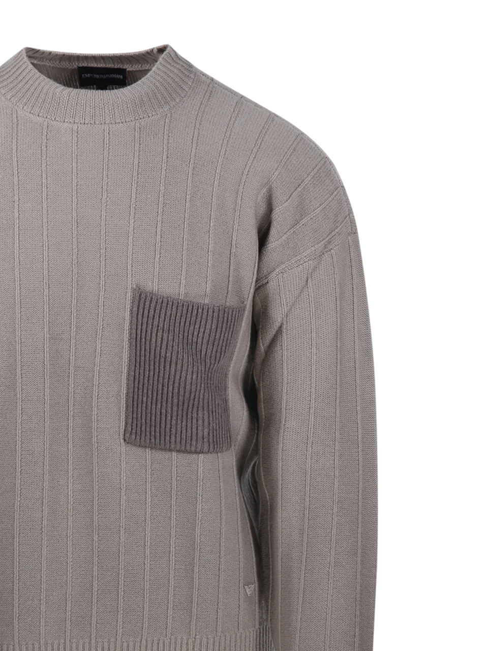 MEN EMPORIO ARMANI BEIGE VIRGIN WOOL SWEATER