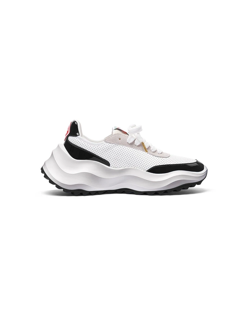 --Mens Atlantis White & Black Sneaker-