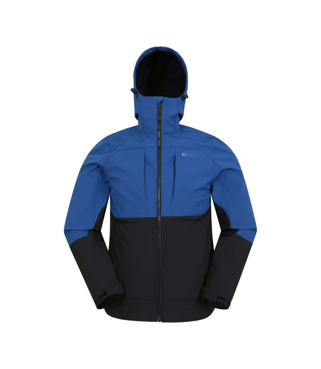 Mens elements windproof soft shell jacket blue Mountain Warehouse