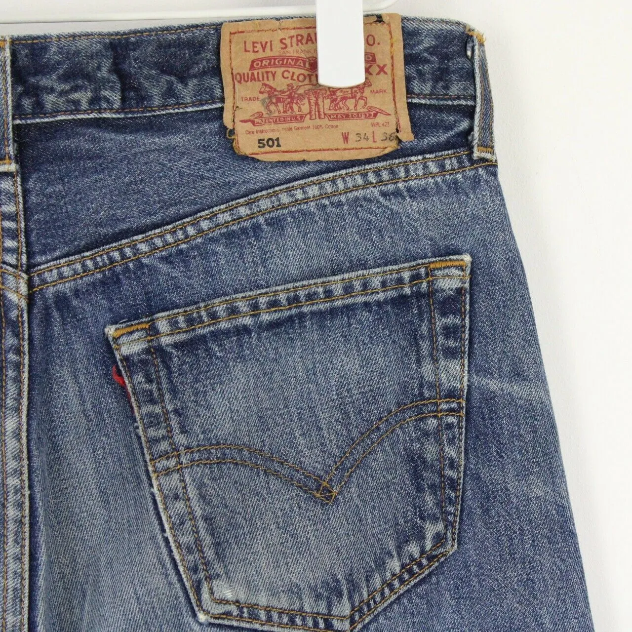 Mens LEVIS 501 Jeans Mid Blue | W36 L28