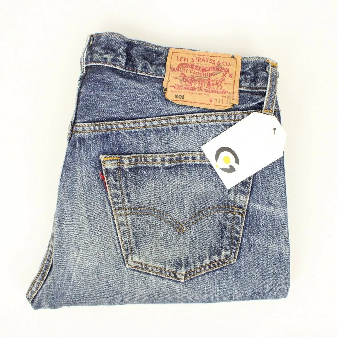 Mens LEVIS 501 Jeans Mid Blue | W36 L28