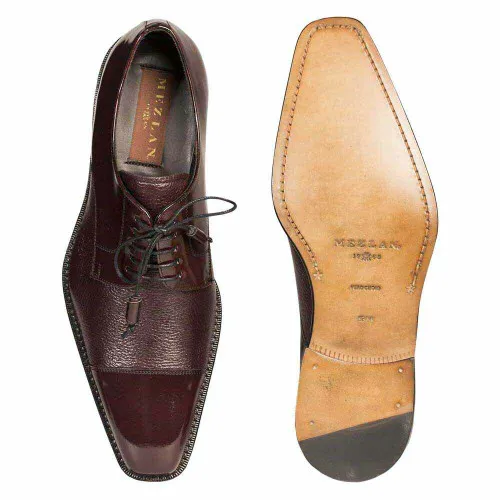 Mezlan Soka Burgundy Oxfords Real Deerskin