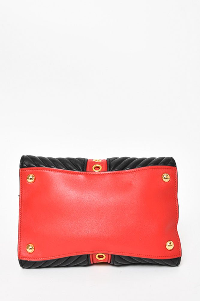 Miu Miu Red/Black Leather Grommet 