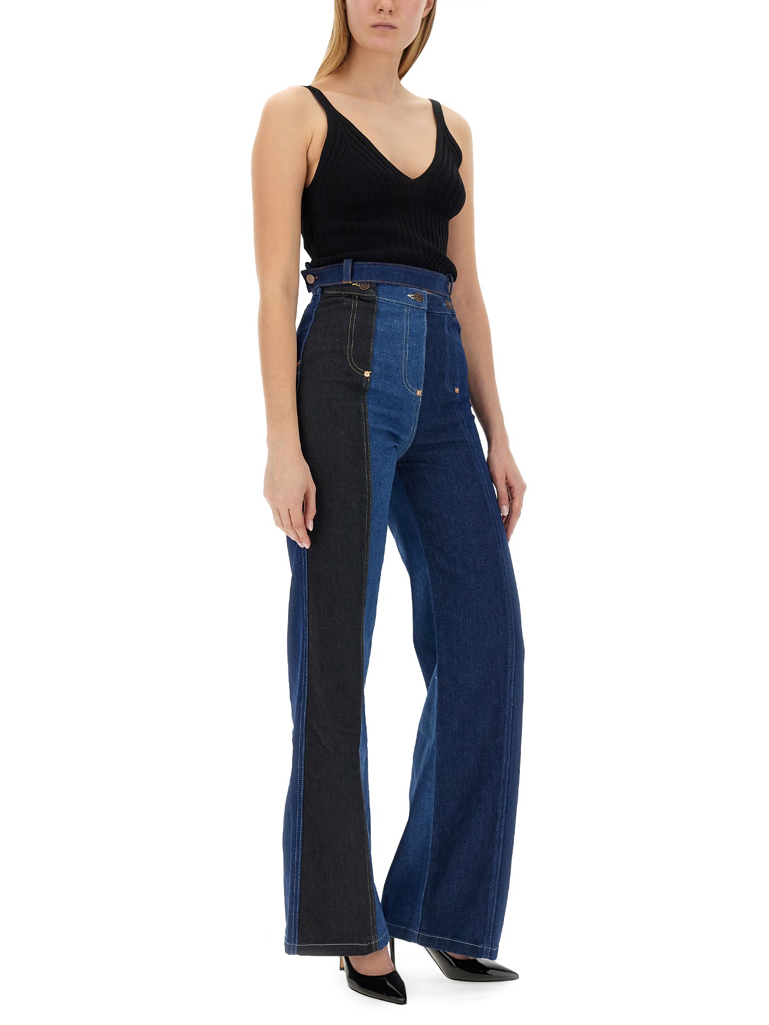 MOSCHINO JEANS    VISCOSE V-NECK TOP