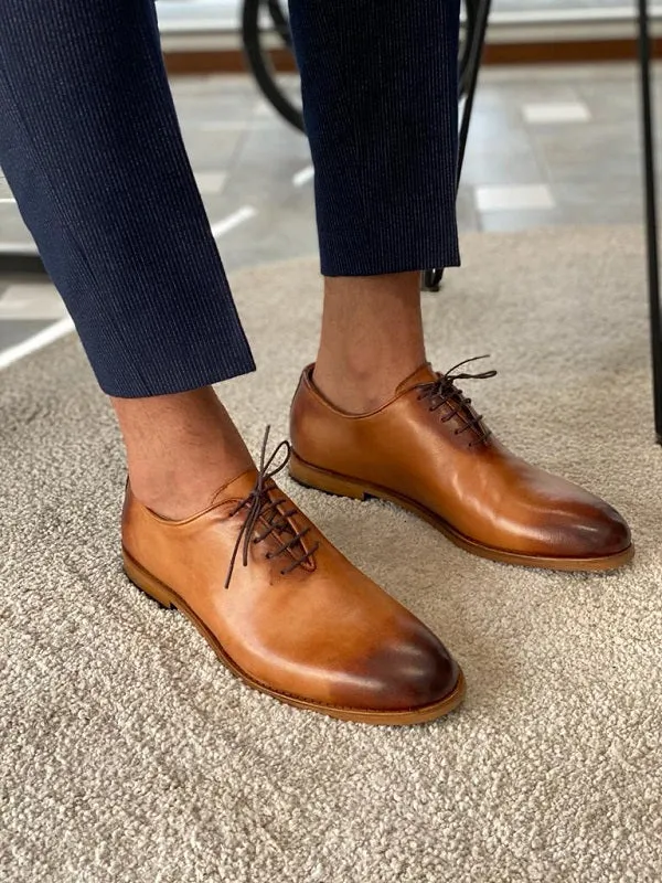 Nadeli Tan Lace Up Oxfords