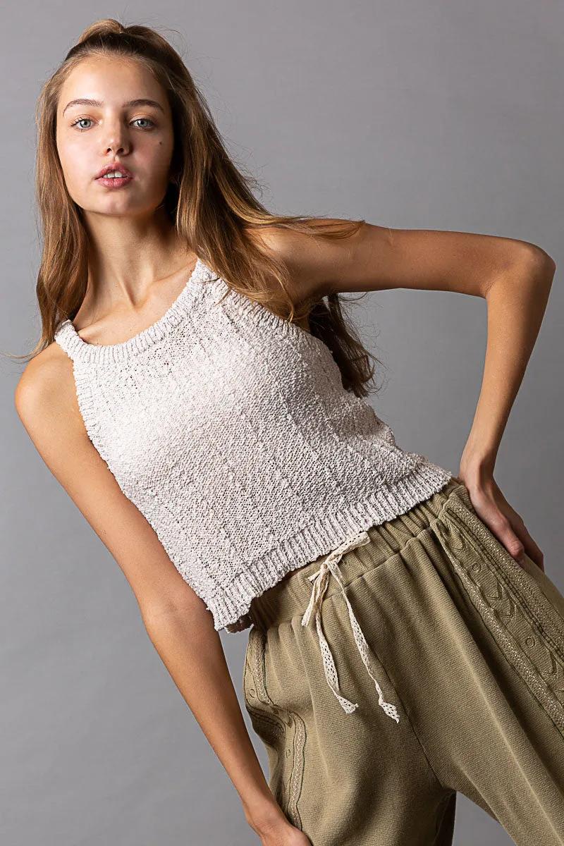 Oatmeal Sweater Halter Top