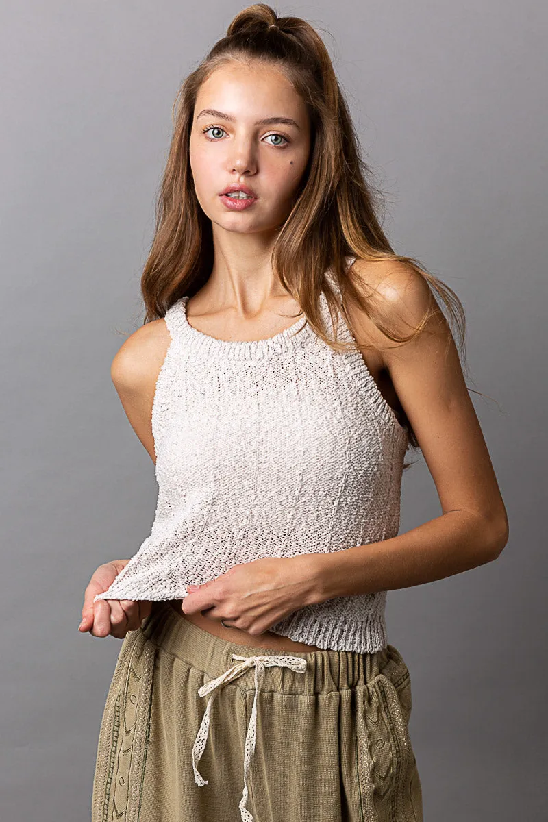 Oatmeal Sweater Halter Top