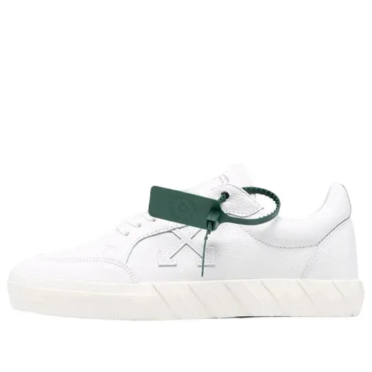 Off-White Low Vulcanized Canvas Sneaker Leather  'White Green'